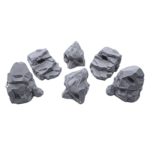 Stone Boulder Bundle, Terrain Scenery for Tabletop 28mm Miniatures Wargame, 3D Printed and Paintable, EnderToys