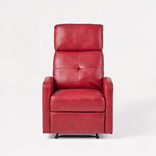 Great Deal Furniture Teyana Red Leather Recliner Club Chair