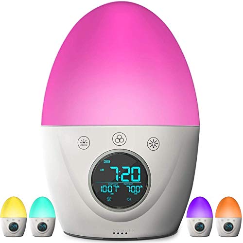 FiveHome Kids Alarm Clock, Children's Sleep Trainer, 7 Color Wake Up Light & Night Light, Sleep Timer -Teaches Child When Fine to Wake Up (V 2.0)