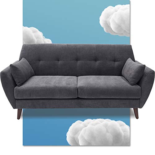 Serta Artesia Midcentury Sofa Collection Microfiber Couch Fabric, Easy to Clean, Durable Hardwood Construction, Ships in One Convenient Box, 73