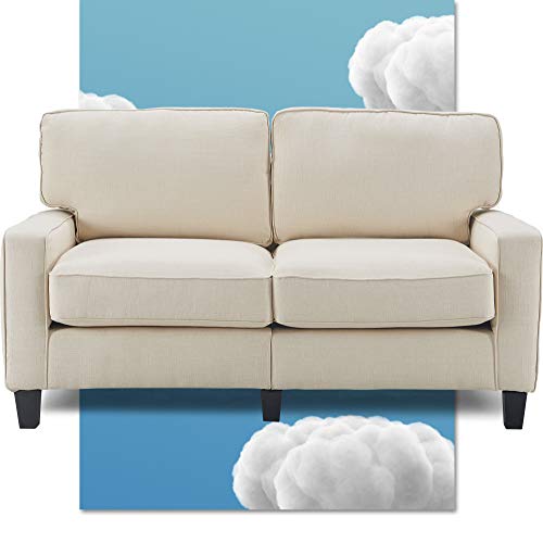 Serta Palisades Upholstered Sofas for Living Room Modern Design Couch, Straight Arms, Soft Fabric Upholstery, Tool-Free Assembly - 61