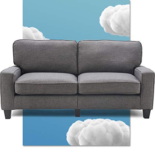 Serta Palisades Upholstered Sofas for Living Room Modern Design Couch, Straight Arms, Soft Fabric Upholstery, Tool-Free Assembly 73