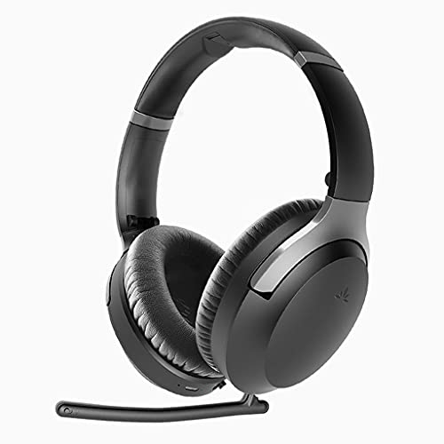 Avantree Aria Pro aptX-HD Bluetooth 5.0 Active Noise Cancelling Headphones Headset with Boom Mic for Hi-Fi Music Calls, Low Latency, Over Ear Wireless & Wired 2-in-1 for Phone PC Computer Laptop VOIP