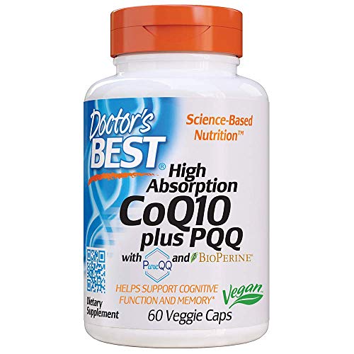 Doctor's Best High Absorption CoQ10 Plus PQQ, Gluten Free, Naturally Fermented, Vegan, Heart Health & Energy Production, 60 Veggie Caps