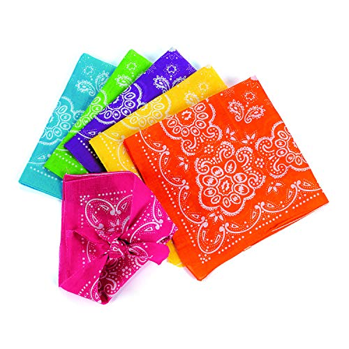 Fun Express Neon Polyester Bandanas, 12 - Pieces